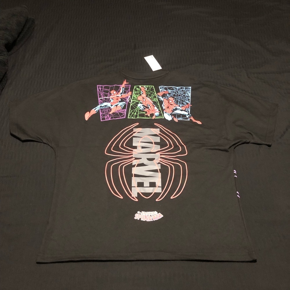 Marvel The Amazing Spider-Man All Over Print Black Shirt Size Men’s, Size Large - Picture 5 of 5